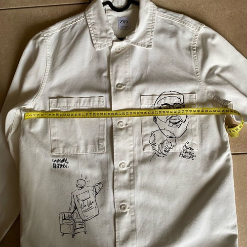 Zara men's overshirt like new, white, 100% cotton, size M