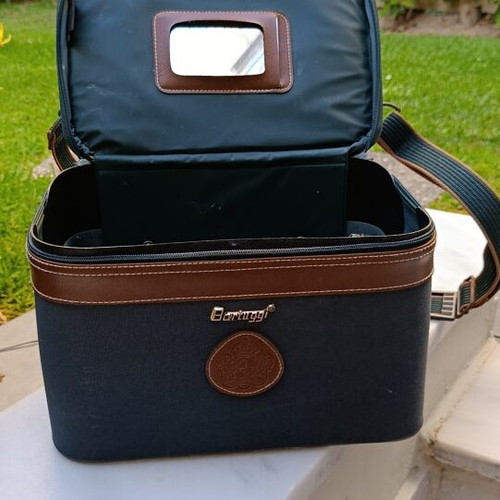 Bartuggi Beauty Case used, navy blue with leather details