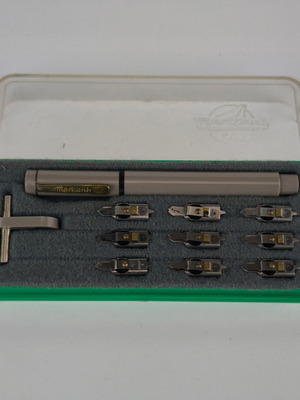Markant Vintage Technical Drawing Pen Set used with 9 Nibs and Plastic Case