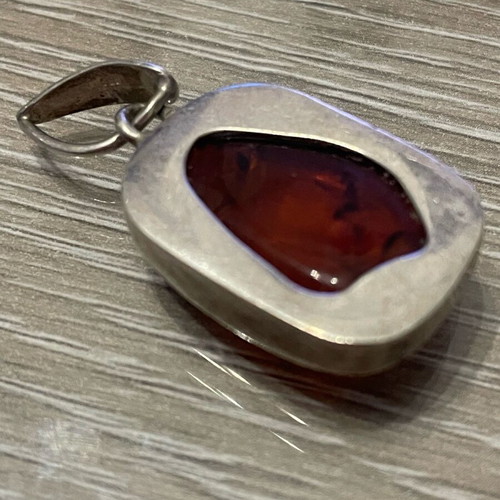 Silver 925 pendant used with amber vintage