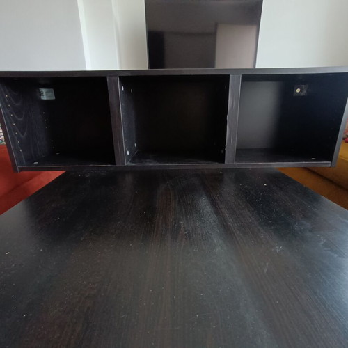 IKEA shelf unit used, 3 compartments, dark brown