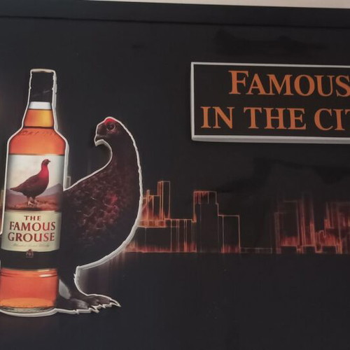 Famous Grouse Illuminated Promotional Sign like new, 75x55 cm