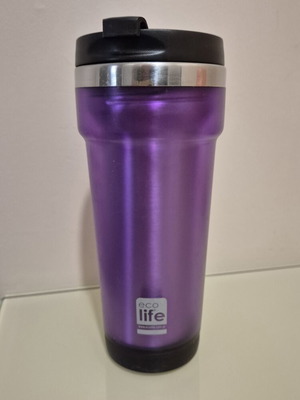 Ecolife Coffee Thermos 420ml Purple new
