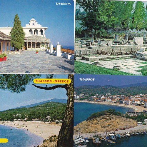 Postcards used, collection of 15, Thasos and Limenaria
