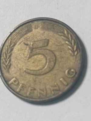 Νόμισμα 5 pfenning μεταχειρισμένο 1950 G