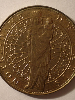 Μετάλιο Παναγία των Παρισίων 2009 σε UNC κατάσταση, cooper-nickel D35mm