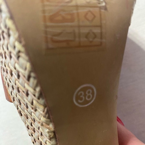Attrattivo platform sandals like new, brown leather straps, 15 cm heel