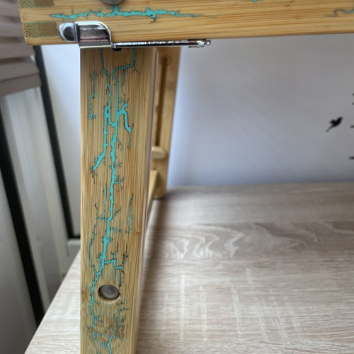 Handmade Bamboo Laptop Table with Lichtenberg Art and Magnetic Upgrade new