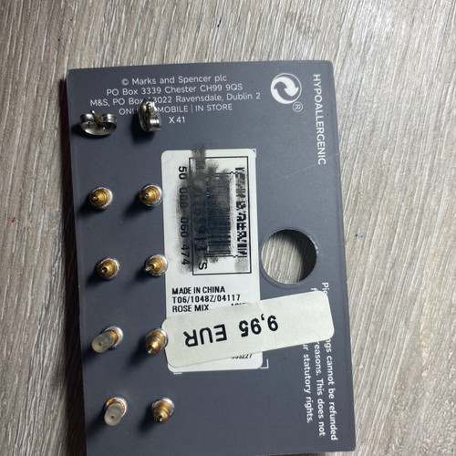 M&S earrings pairs gold color, pack