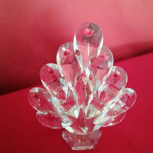 Crystal peacock new, elegant decorative with bronze