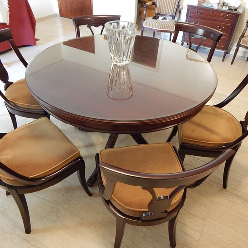 Varagki Dining Set used, extendable to 12 seats with 6 chairs