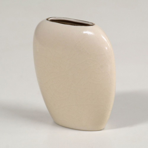 Oval Japanese porcelain vase used with birds and flowers