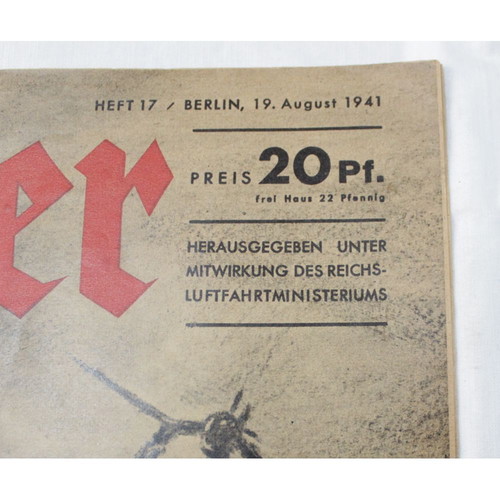Der Adler German aviation magazine used, 19 August 1941