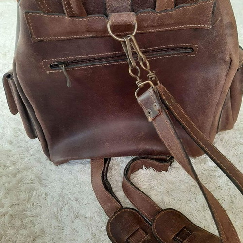 Leather backpack handmade like new, brown