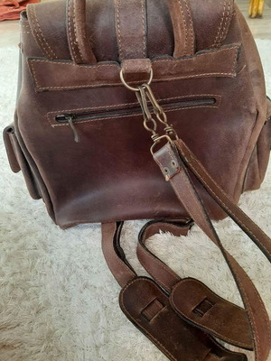 Leather backpack handmade like new, brown