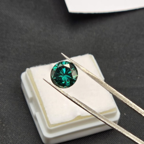Moissanite 2.18ct Fancy Blue Green IF Certified Gem Palace