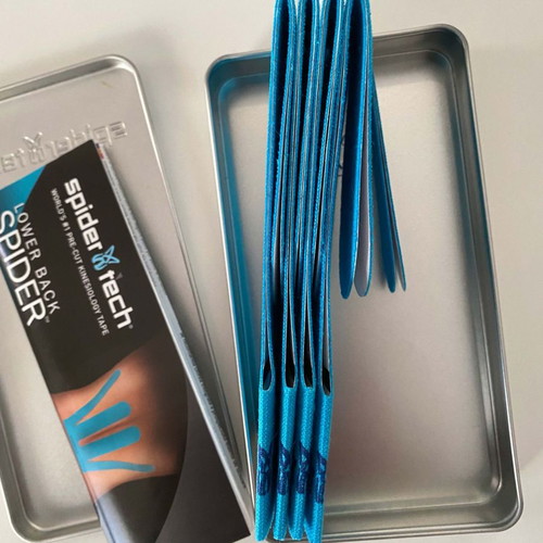 SpiderTech kinesiology tape used, pack of 4 for lower back