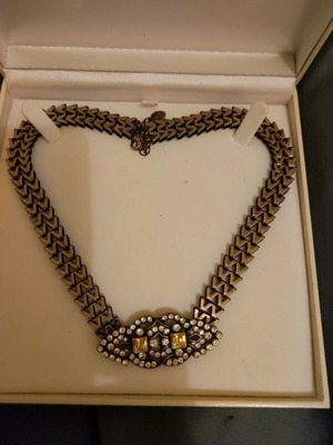 A.L.E. 925 Silver Necklace used, beige