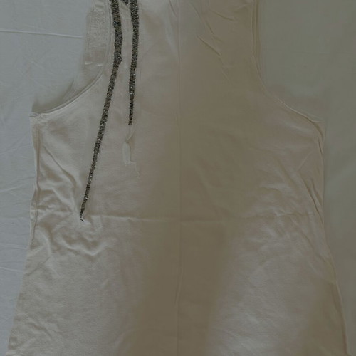Zara Trafaluc sleeveless top used, beige nude with bead detail, size S
