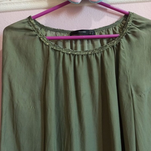 Women's blouse used, khaki, xsmall fitting small, semi-transparent