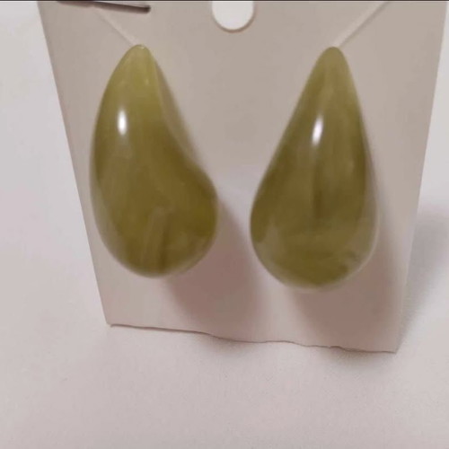 Water Drop Earrings in Olive Green Shades new