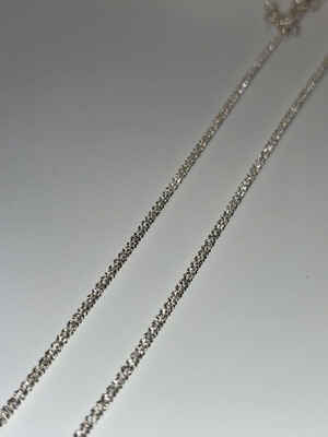 Zircon necklace and bracelet set, silver