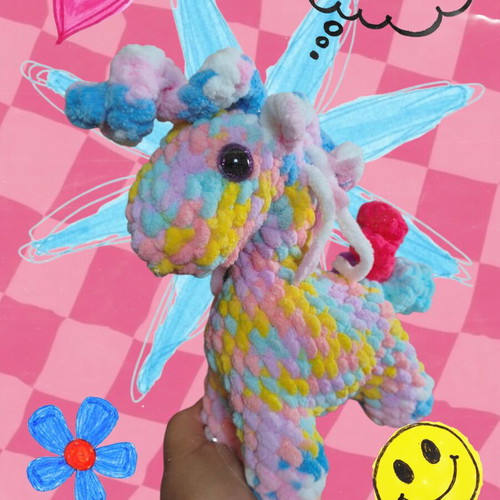 Amigurumi crochet horse colorful, handmade, new