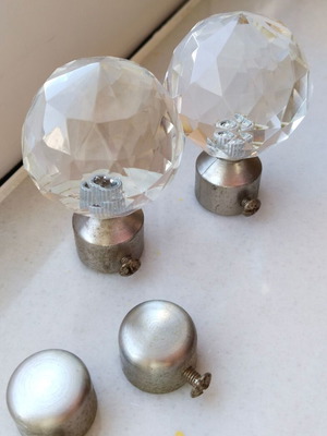 Metal Curtain Rod Set used, diameter 19mm, length 1.40m