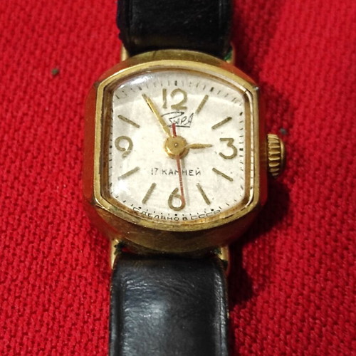 Zaria wristwatch vintage women's used, 1960s from USSR