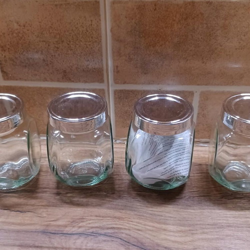 Glass storage jars new, set of 4 pieces