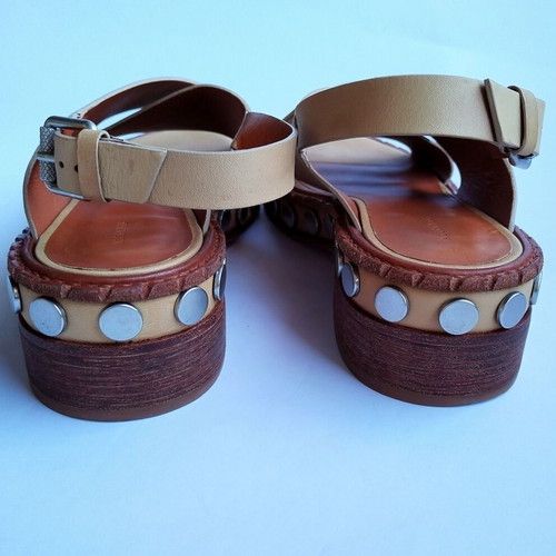 Allsaints Ruse leather cross sandals, light brown, size 39