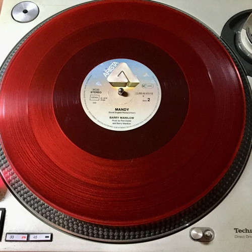 Barry Manilow Copacabana / Mandy vinyl used, red, 12" 45 RPM