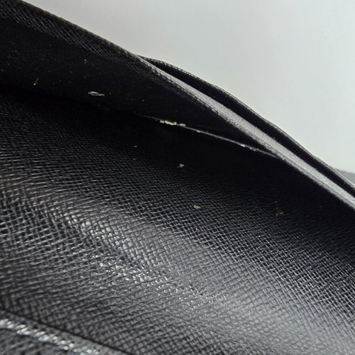 Louis Vuitton leather wallet used, black
