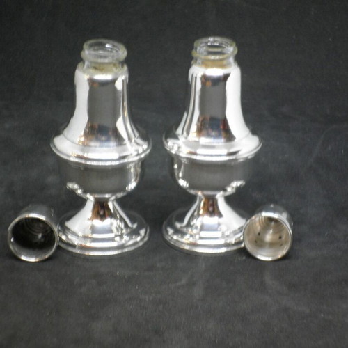 Antique Empire Sterling Weighted silver salt shaker set used