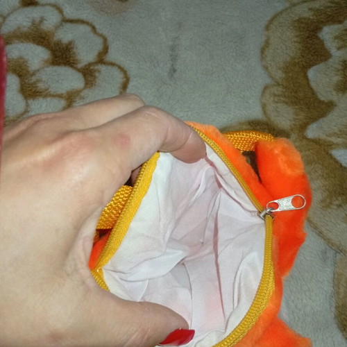 Children's waist bag like new, 25 cm, white and orange