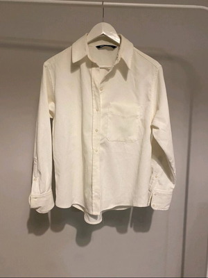 Λευκό πουκάμισο Zara ριπ ατσαλάκωτο σαν καινούργιο, small