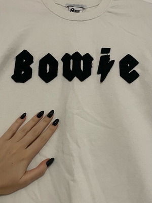 David Bowie crew neck sweater σαν καινούργιο, μαύρο και άσπρο, Zara, μέγεθος S