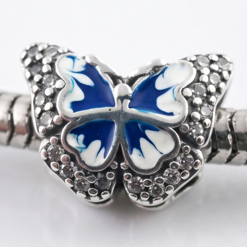 Pandora Blue Butterfly Sparkling Charm S925 ALE new