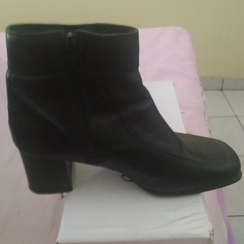 Leather ankle boots used, black, size 38