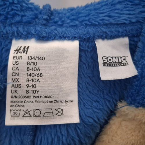 Sonic Hedgehog φόρμα για 8-10 ετών καινούργια, άσπρο και μπλε