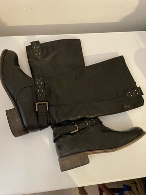 Μπότες Mark Adam NY δερμάτινες μεταχειρισμένες, μέγεθος 41, μαύρες