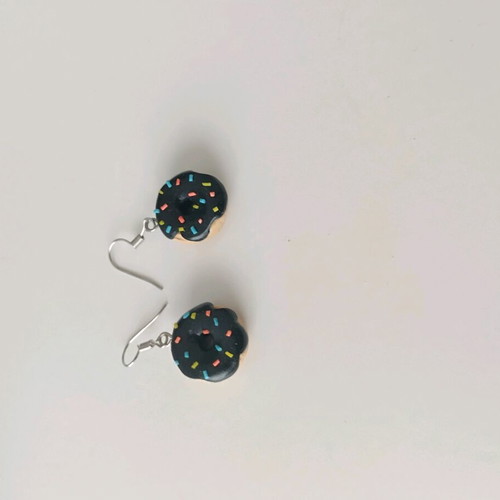 Donut earrings new, small size polymer clay