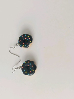 Donut earrings new, small size polymer clay
