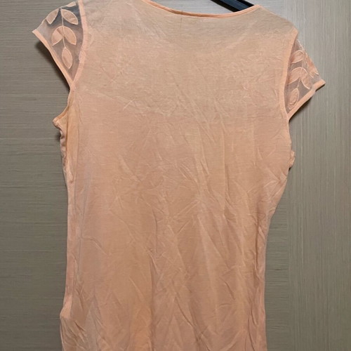 H&M short-sleeve blouse like new, beige orange with lace size M