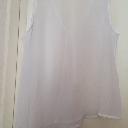 See-through white asymmetric top, size L/XL