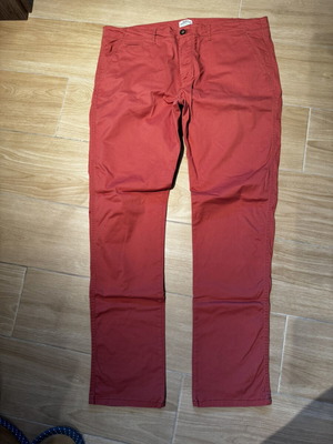 Double men's fabric pants used, size XXL, coral color