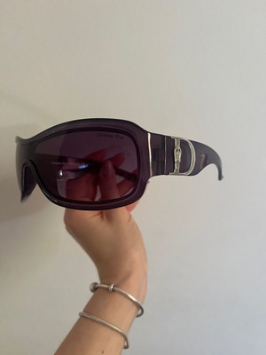 Mask sunglasses purple silver shield Y2K 2000s like new