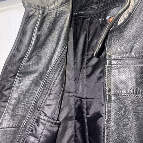 Dainese leather biker jacket used, size 50, black