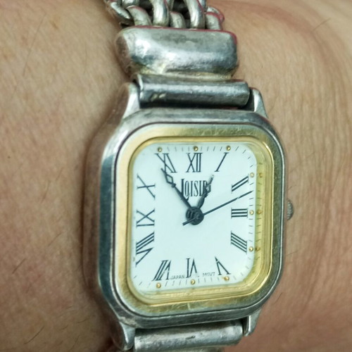 Loisir 925 silver watch used, 14k gold plated, 18cm