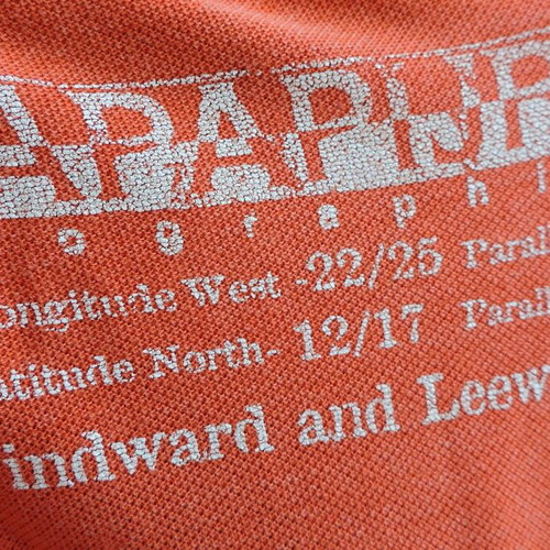 Napapijri Mens Graphic Long Sleeve Polo Shirt used, size L, orange